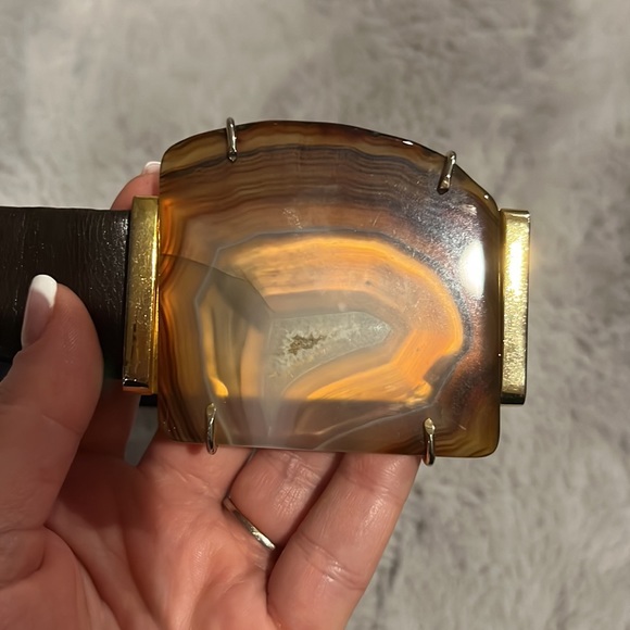 Vintage Christian Dior Agate Leather Belt - Picture 2 of 9